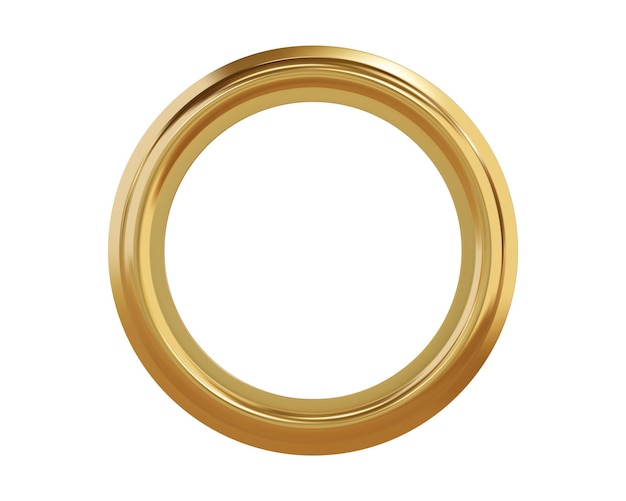 Vector gold metal grommet ring for paper card tag sticker or hanger isolated on white background