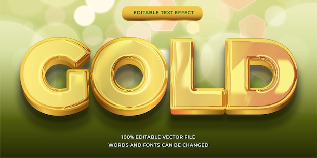 Gold metale ditable text effect modern