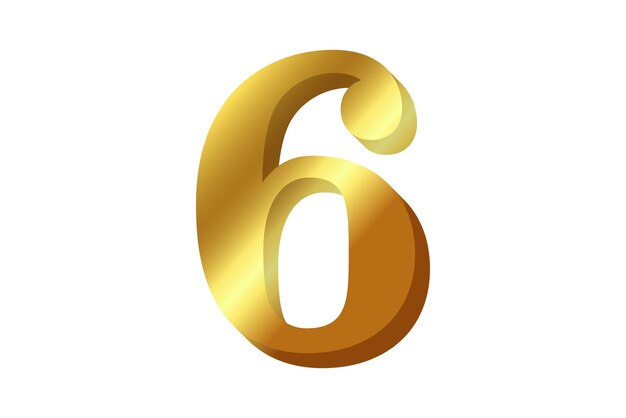 Vector gold metallic number sticker design