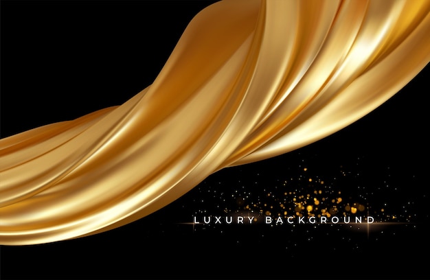 Gold metallic silk flowing wave luxury trendy.