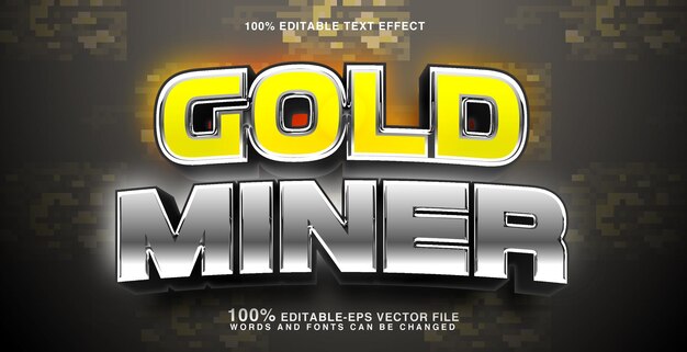 gold miner text effect