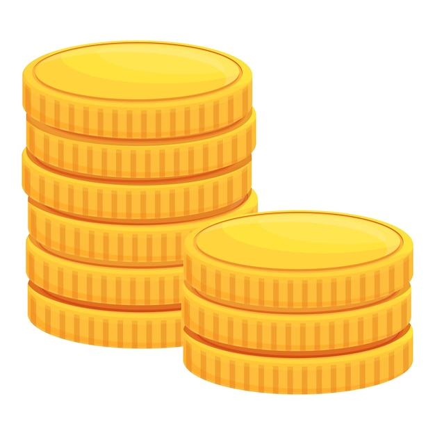 금 돈 동전 아이콘 흰색 배경에 고립 된 웹 디자인을 위한 금 돈 동전 벡터 아이콘의 만화