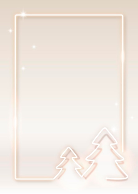 Gold neon christmas frame illustration