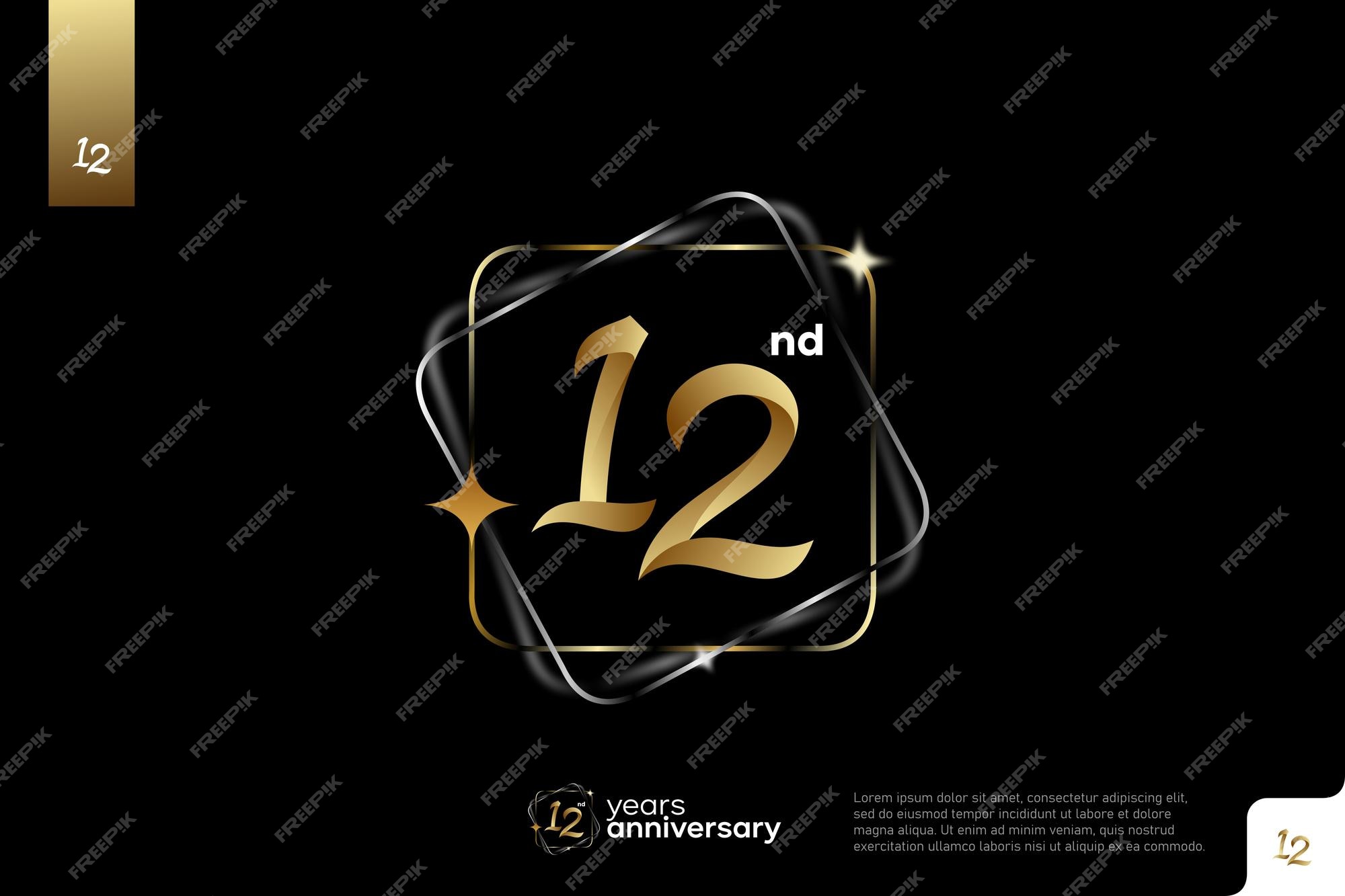 Premium Vector  Number 12 logo icon design 12nd birthday logo number 12nd  anniversary