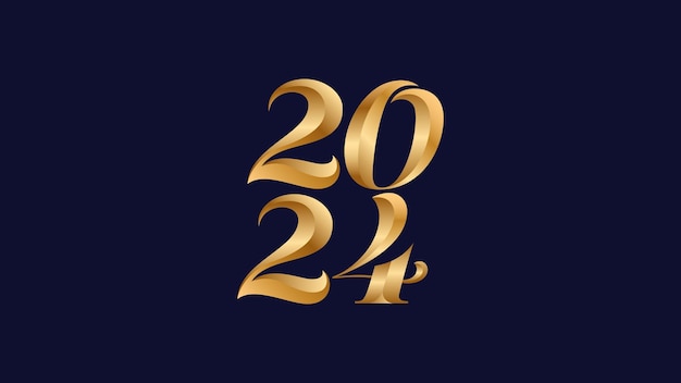 Gold numbers for calendar cover purposes posters banners social media greeting or other design