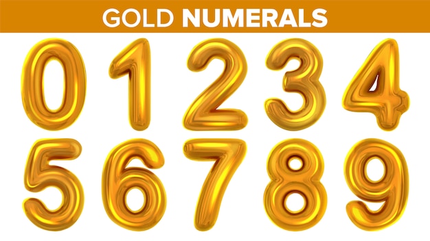 Gold numerals set