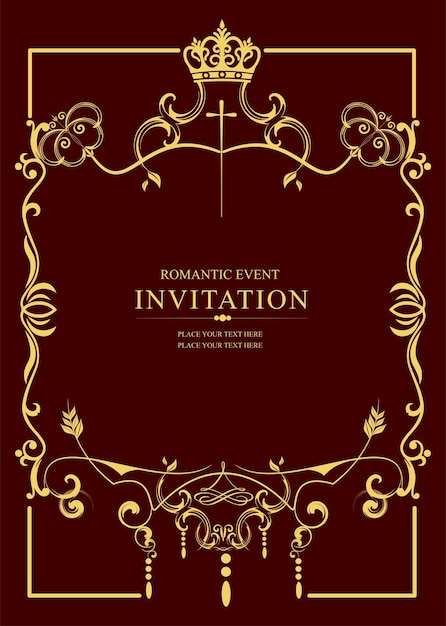 Vector gold ornament on dark background can be used as invitation card book cover vector illustration hand drawn illustration