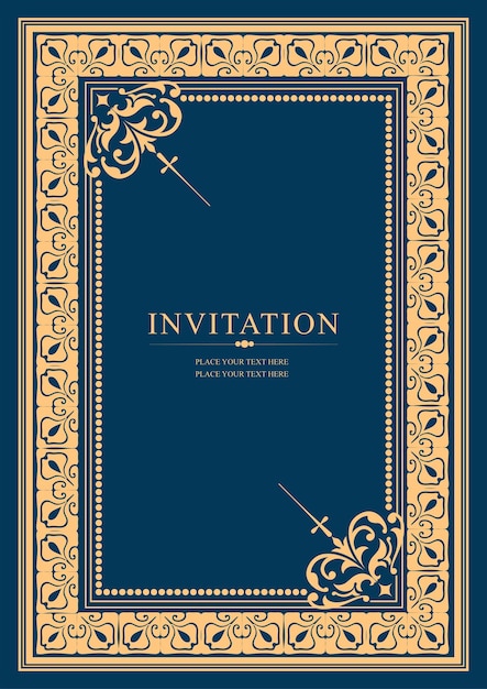 Gold ornament on dark background can be used as invitation card book cover vector illustration hand drawn illustration