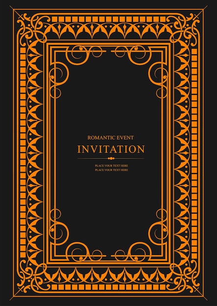 Vector gold ornament on dark background can be used as invitation card book cover vector illustration hand drawn illustration