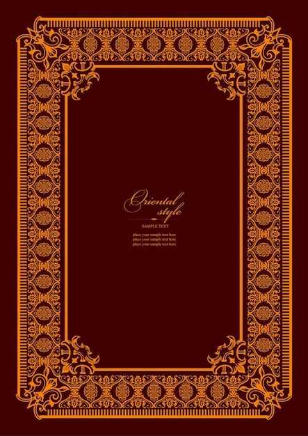 Gold ornament on dark background Can be used as invitation card Book cover Vector illustration