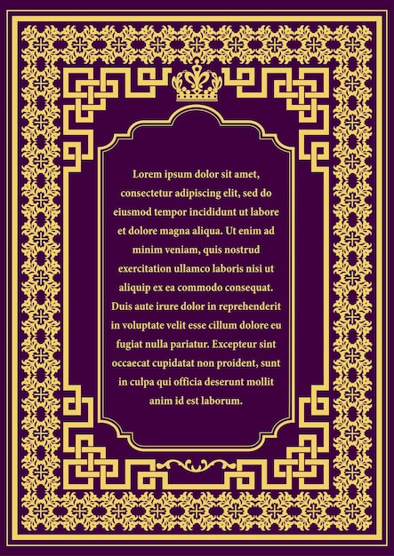 Ornamento d'oro su sfondo scuro può essere utilizzato come biglietto d'invito copertina del libro illustrazione vettoriale