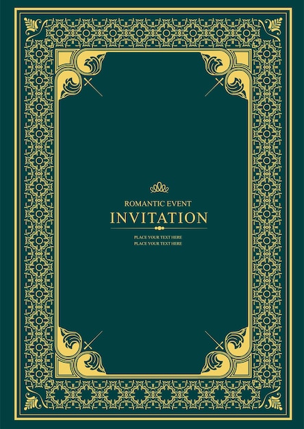 Vector gold ornament on dark background can be used as invitation card book cover vector illustration