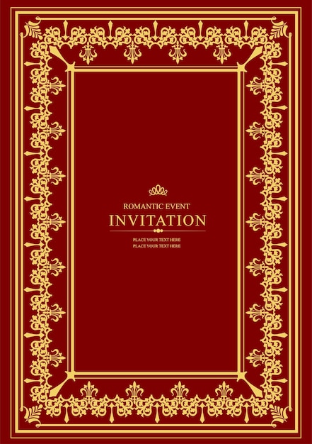 Gold ornament on dark background Can be used as invitation card Book cover Vector illustration