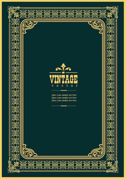 Gold ornament on dark background Can be used as invitation card Book cover Vector illustration