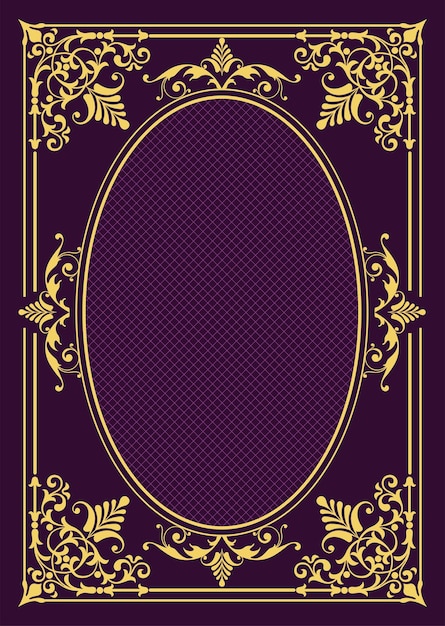 Gold ornament on dark background can be used as invitation card book cover vector illustration