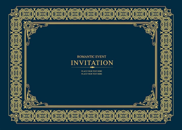 Vector gold ornament on dark background can be used as invitation card book cover vector illustration