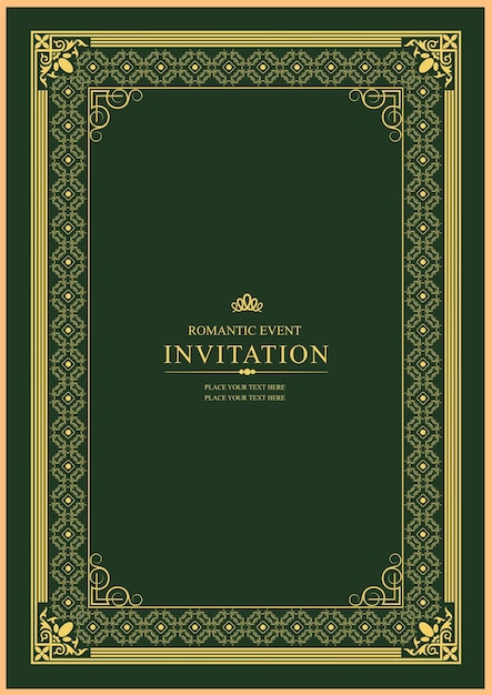 Gold ornament on dark background Can be used as invitation card