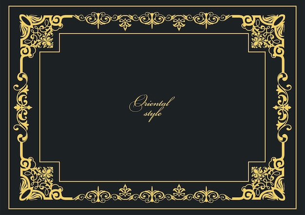 Gold ornament on dark background Can be used as invitation card