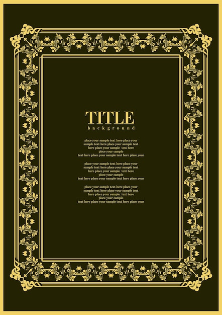 Gold ornament on dark background Can be used as invitation card