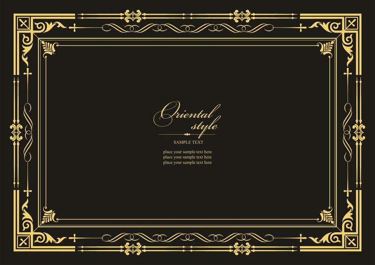 Vector gold ornament on dark background can be used as invitation card