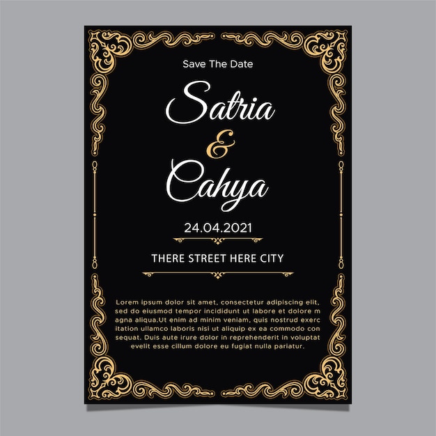 gold ornament invitation template