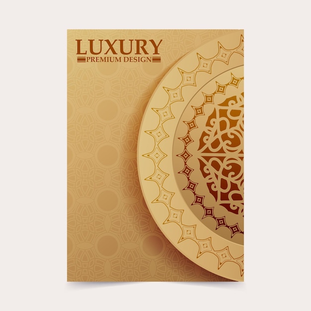 Gold ornament pattern cover template