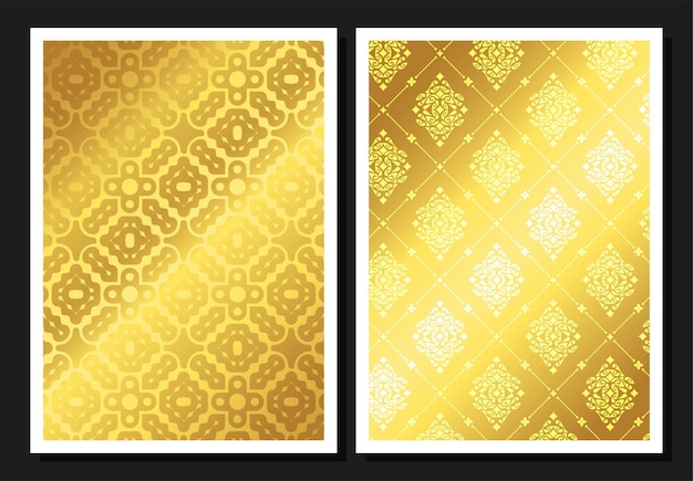 Vector gold ornament pattern cover template