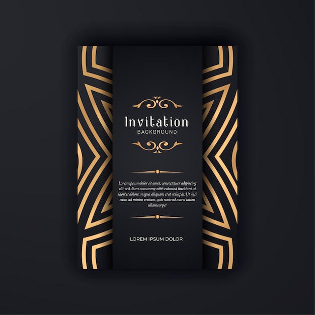 Vector gold ornamental  wedding invitation template