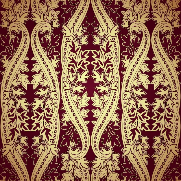 Gold paisleys and flowers background