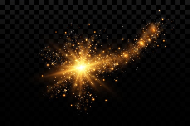 Gold particles Light effect Gold dust background decoration