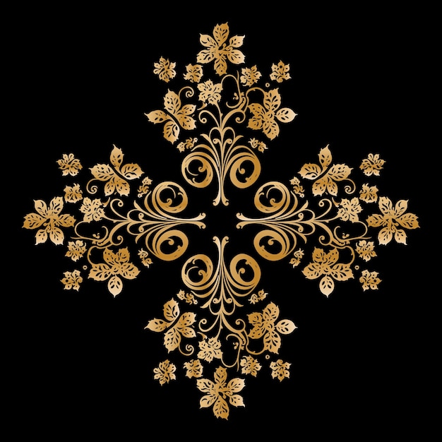 Gold pattern on a black background