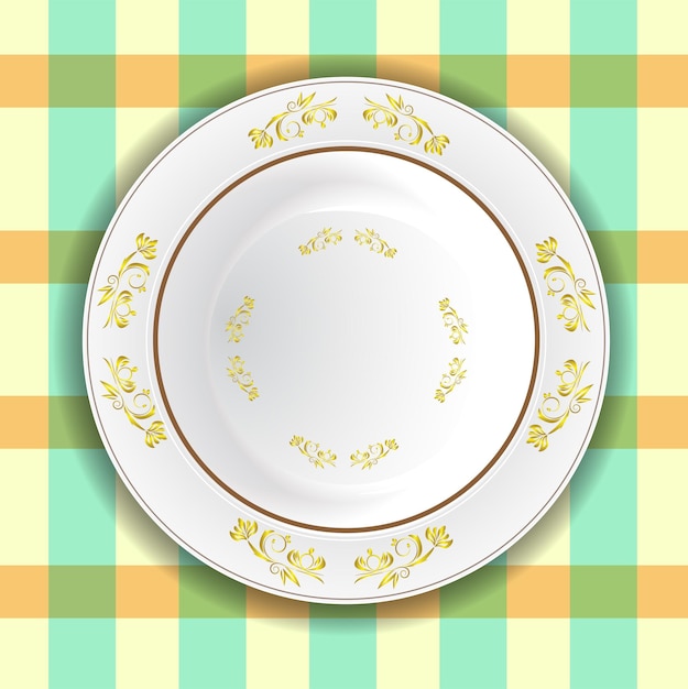 Vector gold pattern ceramic plate