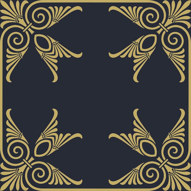 A gold pattern with a dark background