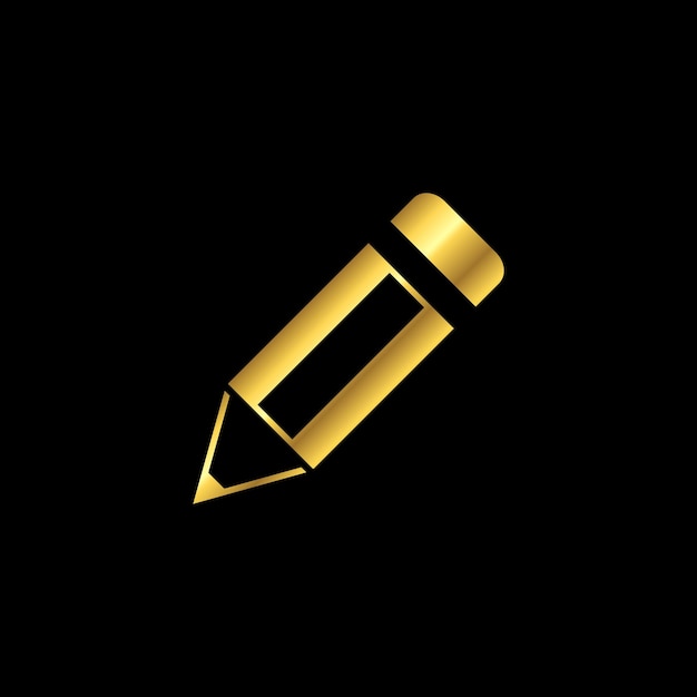 Vector gold pencil icon vector template