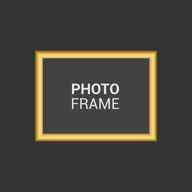 Gold photo frame vector design template