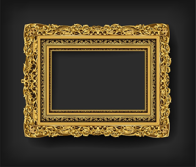 Vector gold photo frame