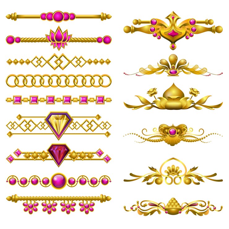 वेक्टर gold and pink design elements