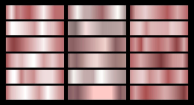 골드 핑크 장미 그라디언트 청동 호일 광택 질감 벡터 금속 템플릿