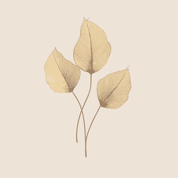 Vector gold plant leafs