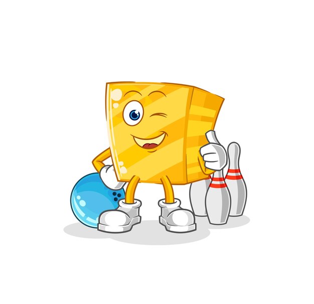 Vector gold play bowling illustration character vector