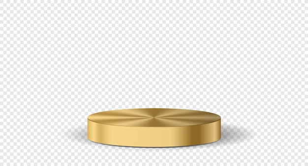 Gold podium or showcase to place products 3d style podium gold luxury background Round gold podium Vector illustration