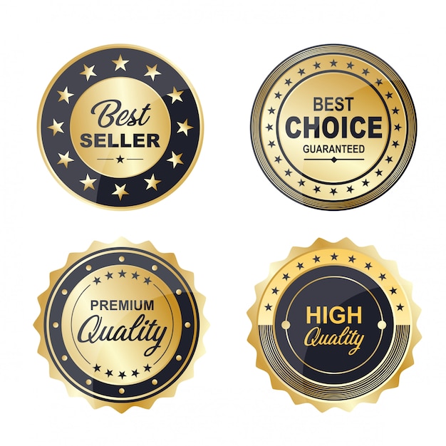 Vector gold premium badges collection