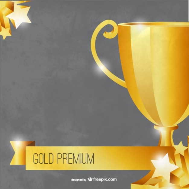 Vettore modello di coppa premium gold