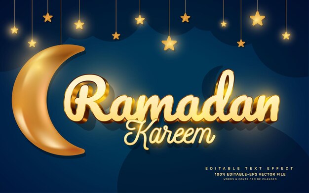 Gold Ramadan kareem editable text effect template