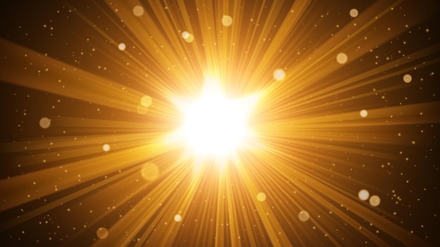 Gold Rays Background. Vector Widescreen Illustration