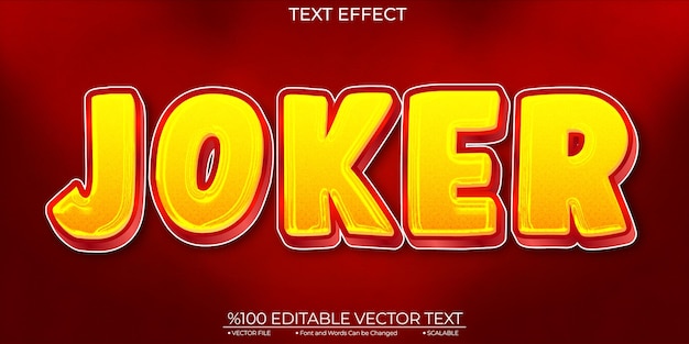 Gold and Red Joker Editable and Scalable Template Vector Text Effect