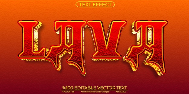 Gold and Red Lava Editable and Scalable Vector Text Effect