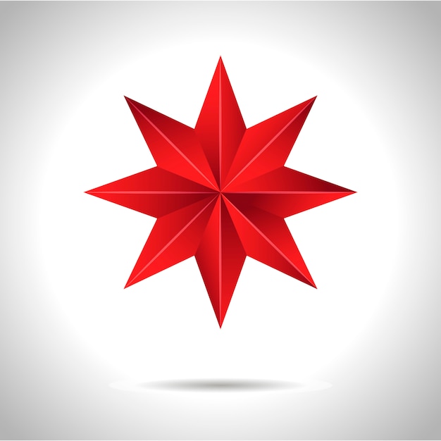 Vector gold red star