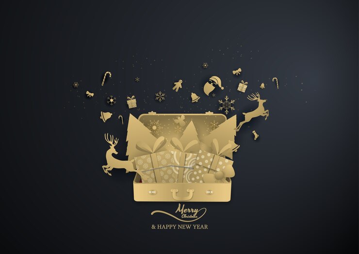 Vector gold reindeer