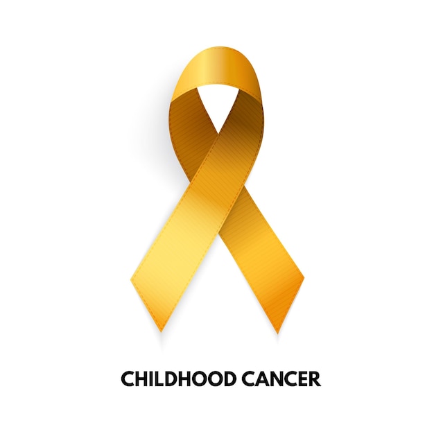 Gold Ribbon. Childhood cancer sign. Vector Illustration EPS10